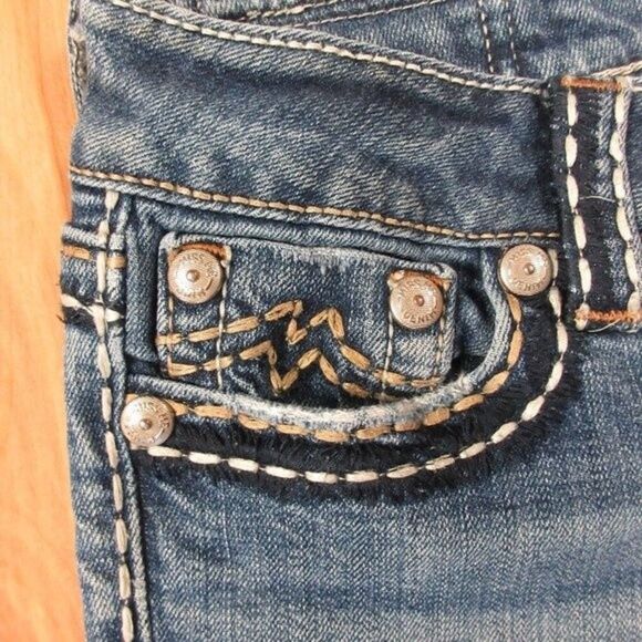 MISS ME Irene Boot Cut Embellished Jeans Womens Sz 28 (29) Wide Leg Flared Denim - Picture 13 of 16